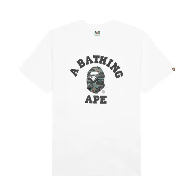 Pre-owned Bape Thermography College Tee 'white'