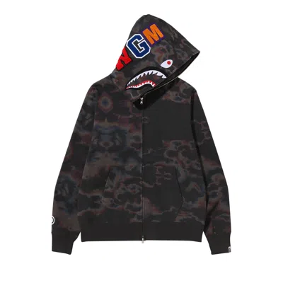 Pre-owned Bape Thermography Shark Full Zip Hoodie 'black'