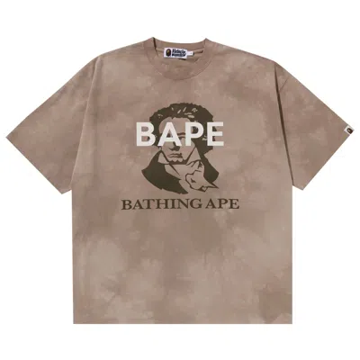 Pre-owned Bape Tie Dye Bathing Ape Tee 'beige' In Tan