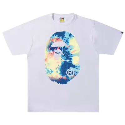 Pre-owned Bape Tie Dye Big Ape Head Tee 'white/multicolor'