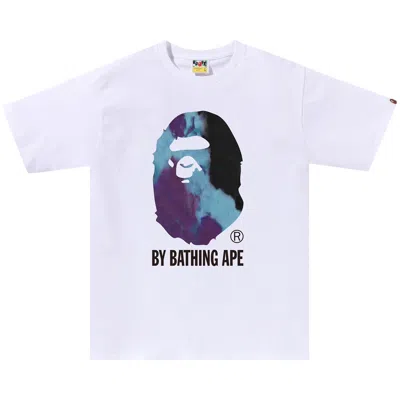 Pre-owned Bape Tie Dye By Bathing Ape Tee 'white/black' | Men's Size Xxl