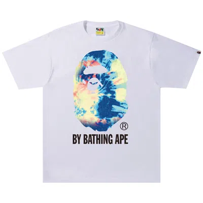 Pre-owned Bape Tie Dye By Bathing Ape Tee 'white/multicolor'