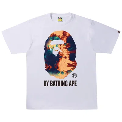 Pre-owned Bape Tie Dye By Bathing Ape Tee 'white/navy' | Men's Size S