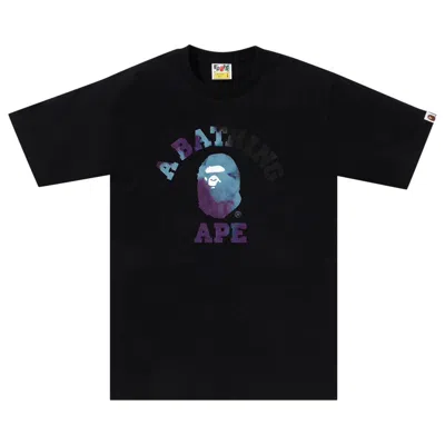 Pre-owned Bape Tie Dye College Tee 'black/black' | Men's Size M