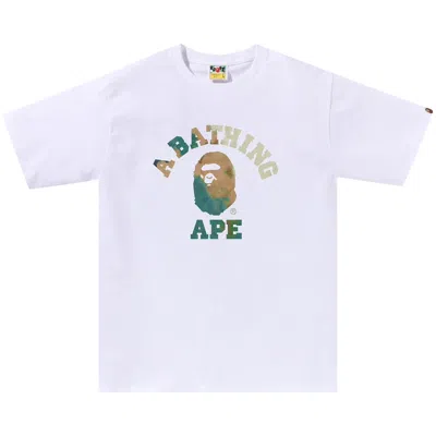Pre-owned Bape Tie Dye College Tee 'white/beige' | Men's Size Xl