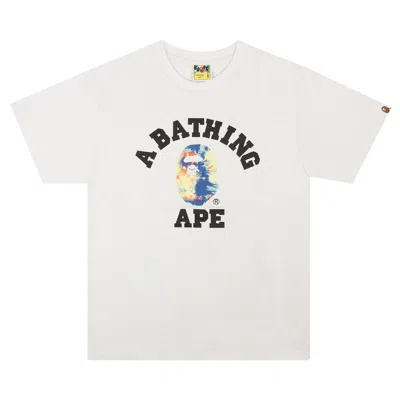 Pre-owned Bape Tie Dye College Tee 'white/multicolor' | Men's Size Xxl