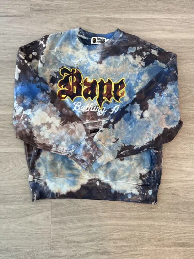 Pre-owned Bape Tie Dye Crewneck