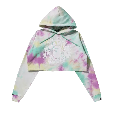 Pre-owned Bape Tie Dye Cropped Pullover Hoodie 'multicolor' In Multi-color