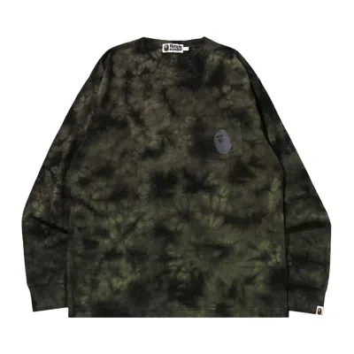 Pre-owned Bape Tie Dye One Point Pocket Relaxed Fit Long-sleeve Tee 'black'