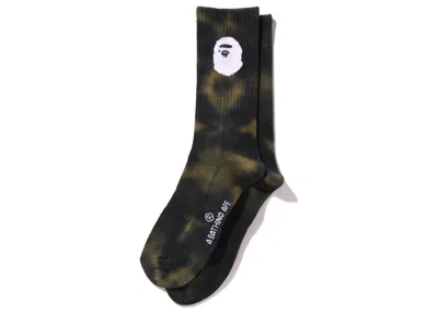 Pre-owned Bape Tie Dye Socks In Black