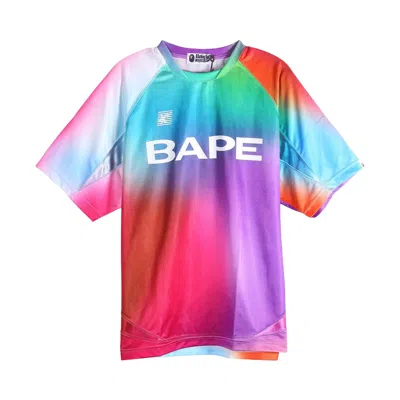 Pre-owned Bape Tie Dye Sta Stripe Pattern Relaxed Fit Football Jersey Tee 'multicolor' | Multi-color | Men's S
