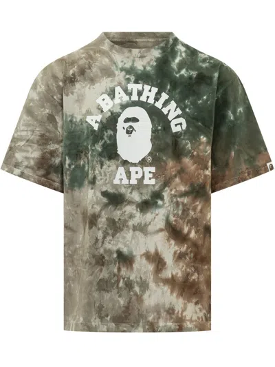 Bape Tie-dye Rethexed Tee In Olive Drab