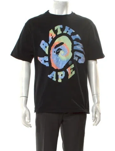 Pre-owned Bape Tie-dye Twist Graphic Print T-shirt In Black