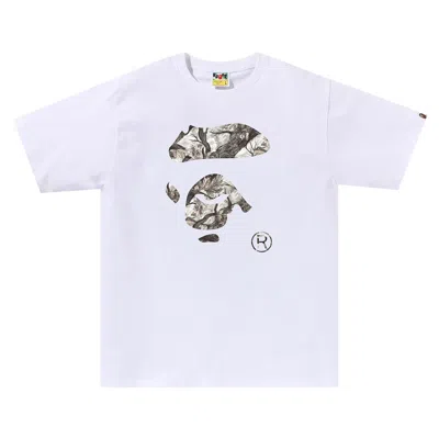 Pre-owned Bape Tiger Camo Ape Face Relaxed Fit Tee 'white' | Men's Size L
