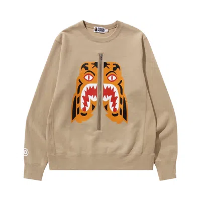 Pre-owned Bape Tiger Crewneck 'beige' In Tan