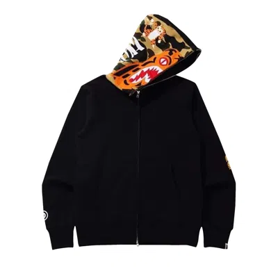 Pre-owned Bape Tiger Full Zip Hoodie 'black'