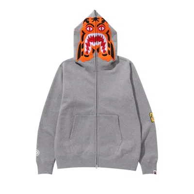 Pre-owned Bape Tiger Full Zip Hoodie 'grey' | Men's Size M