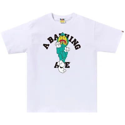Pre-owned Bape Tiger Milo College Tee 'white'