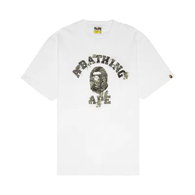 Pre-owned Bape Tree Edge Camo College Tee 'white/brown' | Men's Size S