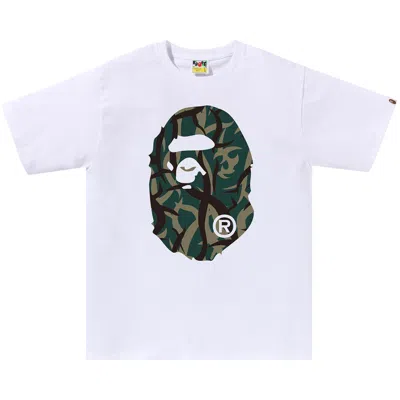 Pre-owned Bape Trial Camo Big Ape Head Tee 'white/green' | Men's Size L