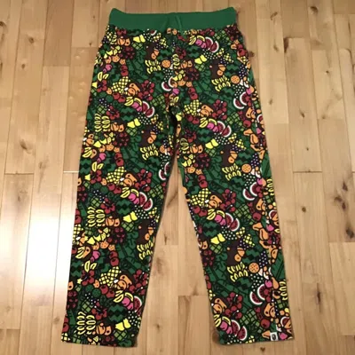 Pre-owned Bape Tropical Milo Sweat Pants A Bathing Ape Nigo ★size Xl In Green
