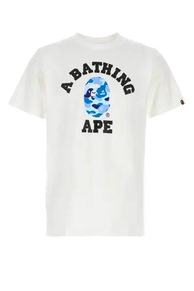 Bape T-shirt Abc Camo Collage In Cotone Bianco  Uomo In White