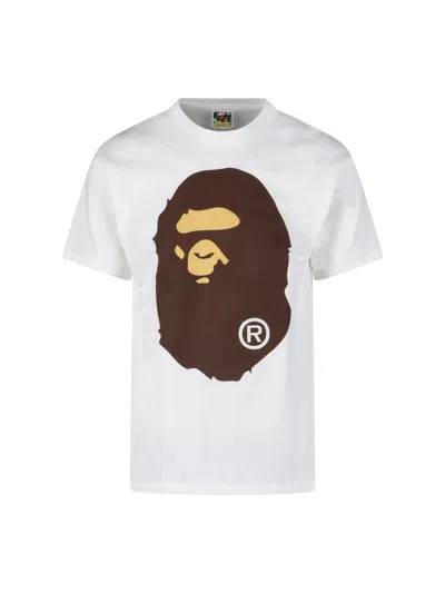 Bape T-shirt "big Ape Head" In White