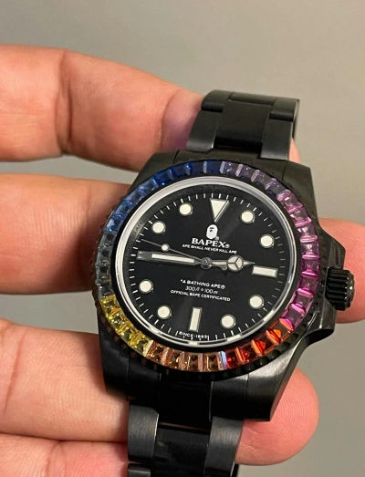 Pre-owned Bape Type 1 X Crystal Stone In Black