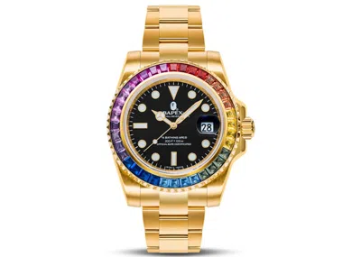 Pre-owned Bape Type 1 X Crystal Stone Watch In Gold/rainbow