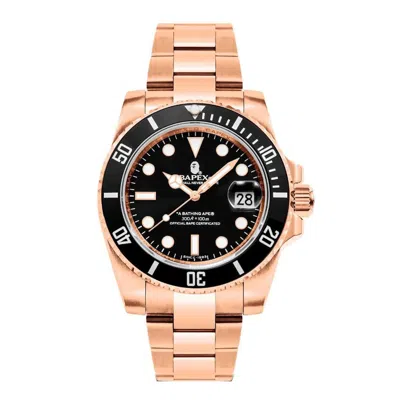 Pre-owned Bape ‘type 1' X Rose Gold / Black Watch