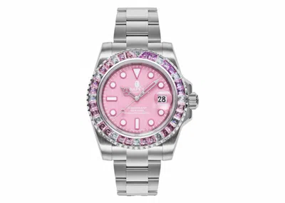 Pre-owned Bape Type 1 Crystal Stone X Watch In Pink
