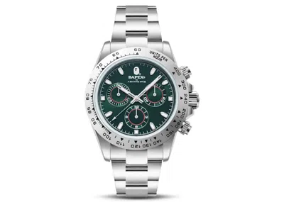 Pre-owned Bape Type 4 X #2 Watch In Silver/green