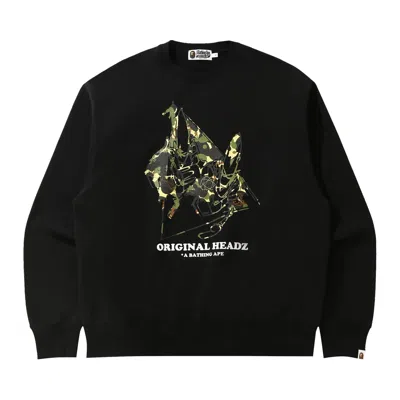 Pre-owned Bape Unkle Pointman Logo Relaxed Crewneck 'black'
