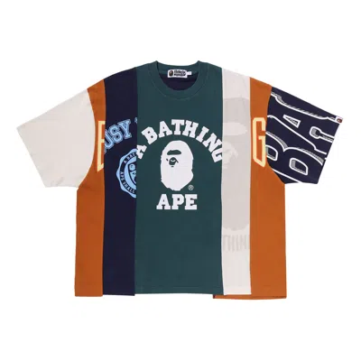 Pre-owned Bape Upcycled Multi Logo Cropped Fit Tee 'multicolor' | Multi-color | Men's Size M