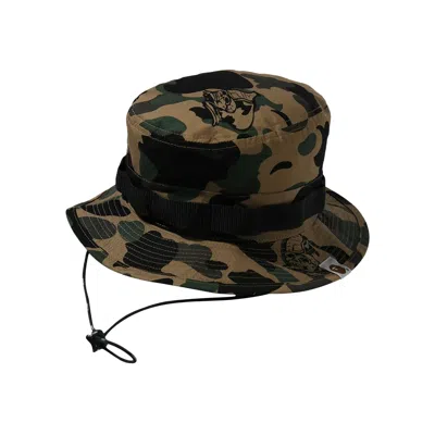 Pre-owned Bape Ursus Camo Military Hat 'olive' In Green