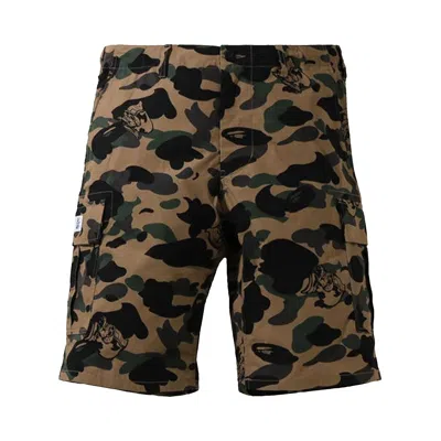 Pre-owned Bape Ursus Military Shorts 'olive' In Green
