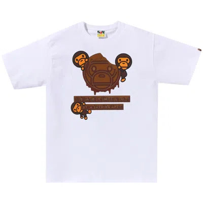Pre-owned Bape Valentine Chocolate Baby Milo Tee 'white' | Men's Size Xxl