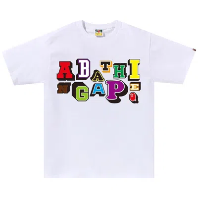 Pre-owned Bape Varsity Font Tee 'white' | Men's Size Xxl