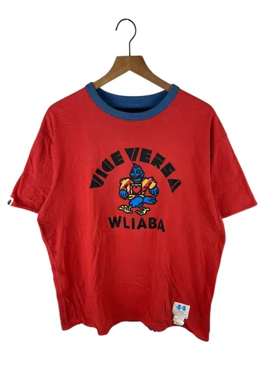 Pre-owned Bape Vice Versa Reversible Print T-shirt In Red