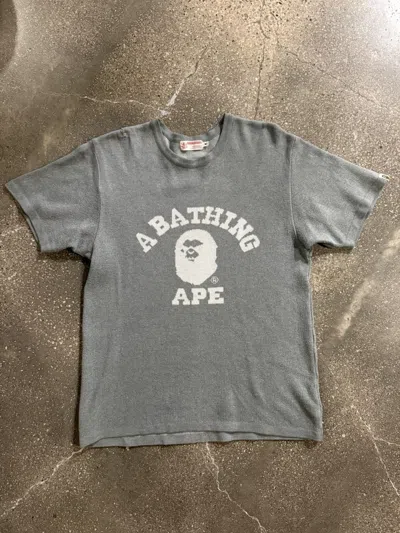 Pre-owned Bape Vintage A Bathing Ape Knit T-shirt - Faded Gray - Size M
