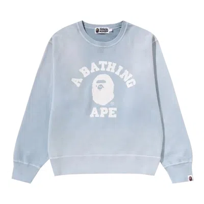 Pre-owned Bape Vintage Washed College Crewneck Sweatshirt 'grey' | Women's Size M In Gray