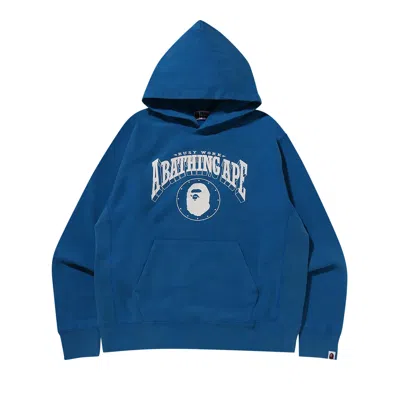 Pre-owned Bape Washed Relaxed Fit Hoodie 'blue'