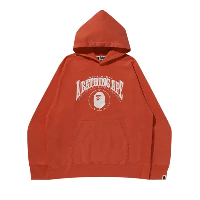 Pre-owned Bape Washed Relaxed Fit Hoodie 'red' | Men's Size S