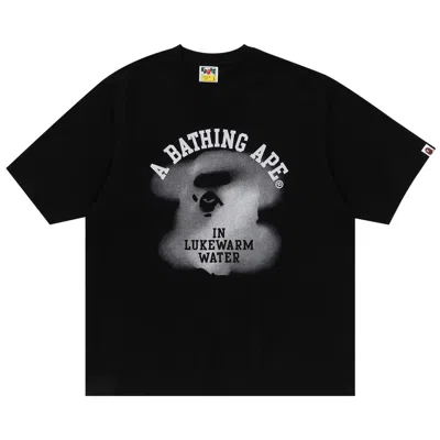 Pre-owned Bape Water Print College Logo Relaxed Fit Tee 'black'