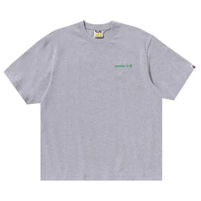 Pre-owned Bape Water Print Logo Relaxed Fit Tee 'grey'