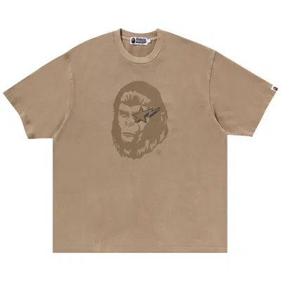 Pre-owned Bape Wgm Garment Dyed Relaxed Fit Tee 'beige' In Tan