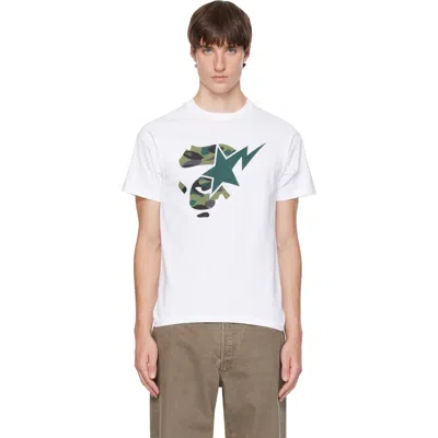 Bape White 1st Camo Ape Face Sta T-shirt