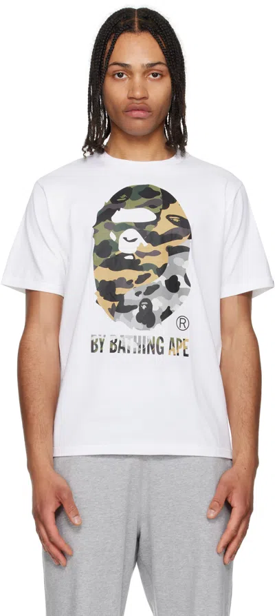 Bape White 1st Camo Crazy 'by Bathing Ape' T-shirt In Wht-white