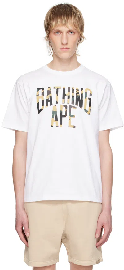 Bape White 1st Camo Nyc T-shirt