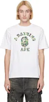 Bape White Abc Camo College T-shirt In White X Green